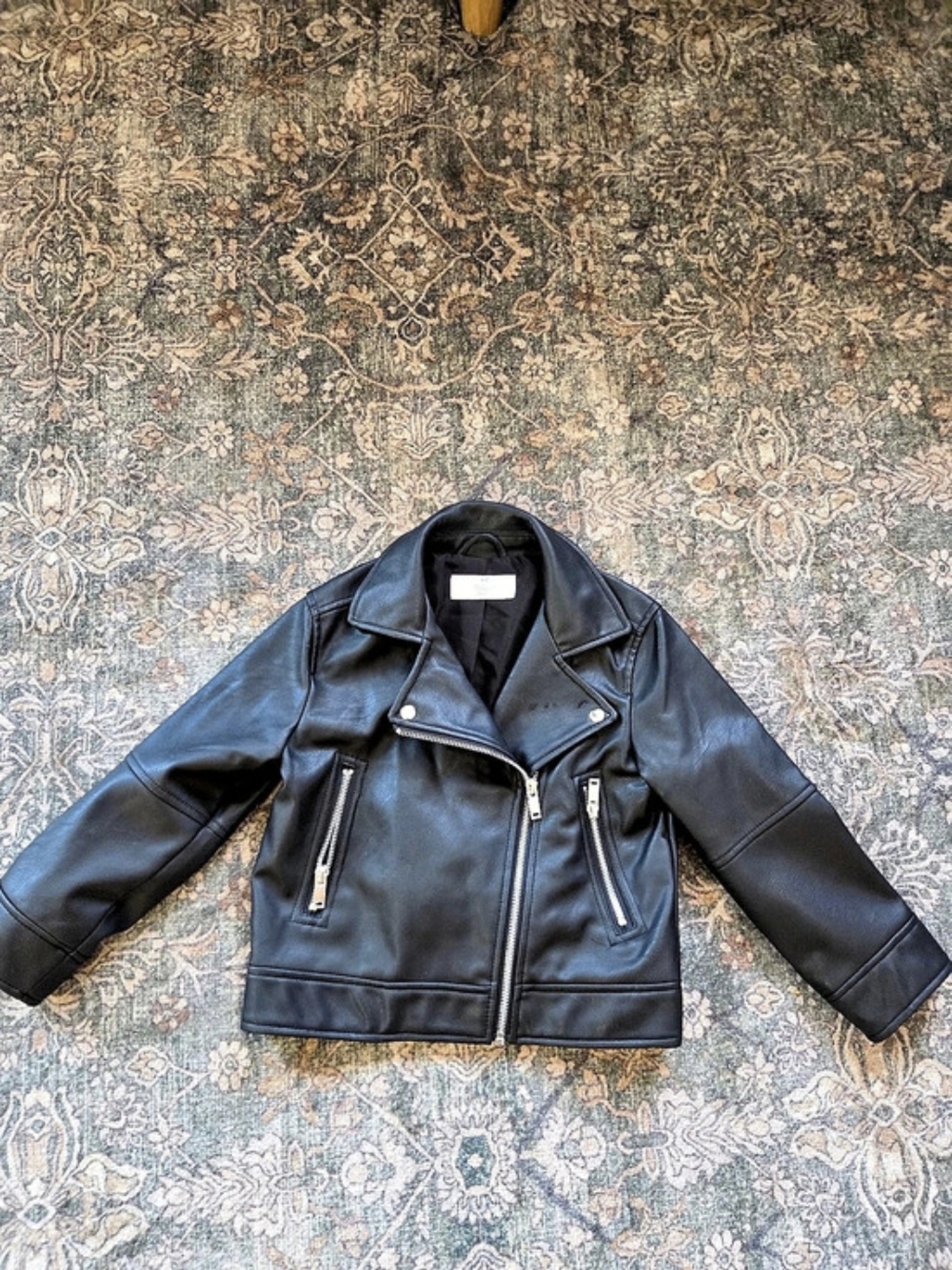 H&M Kids Faux Leather Biker Jacket Black